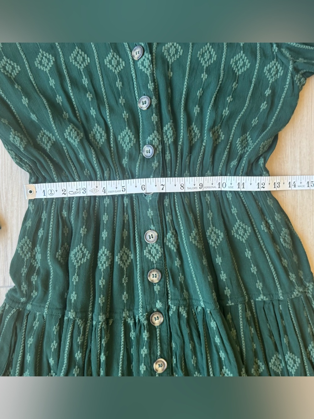 Free People Diamond Head Embroidered Midi Dress Green M - Picture 14 of 16